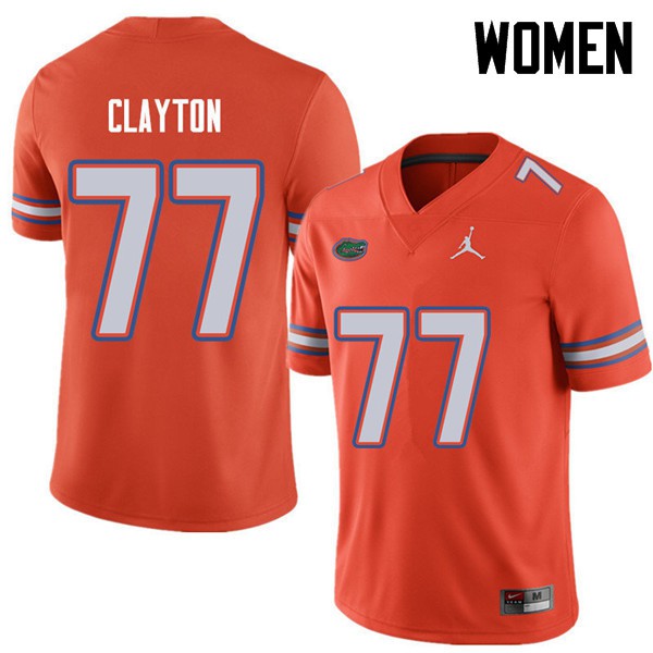 Jordan Brand Women #77 Antonneous Clayton Florida Gators College Football Jersey Orange